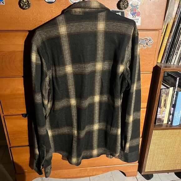 Burnside Brushed Plaid Flannel – Black/Olive - Picture 3 of 4
